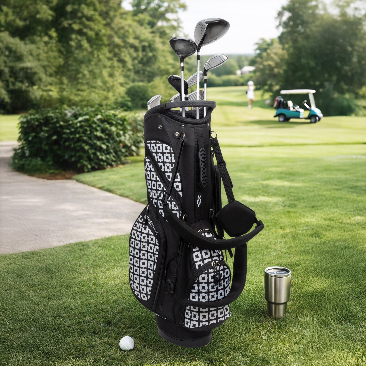 Fairways - 19-Piece Stand Bag Package Set - Geometrica Black