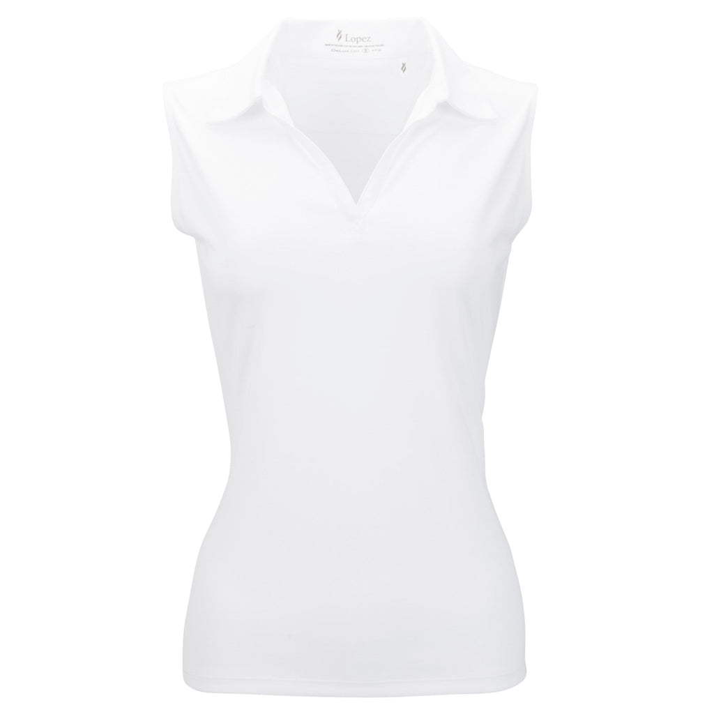 Nancy Lopez Golf Legacy Sleeveless Polo Plus - White