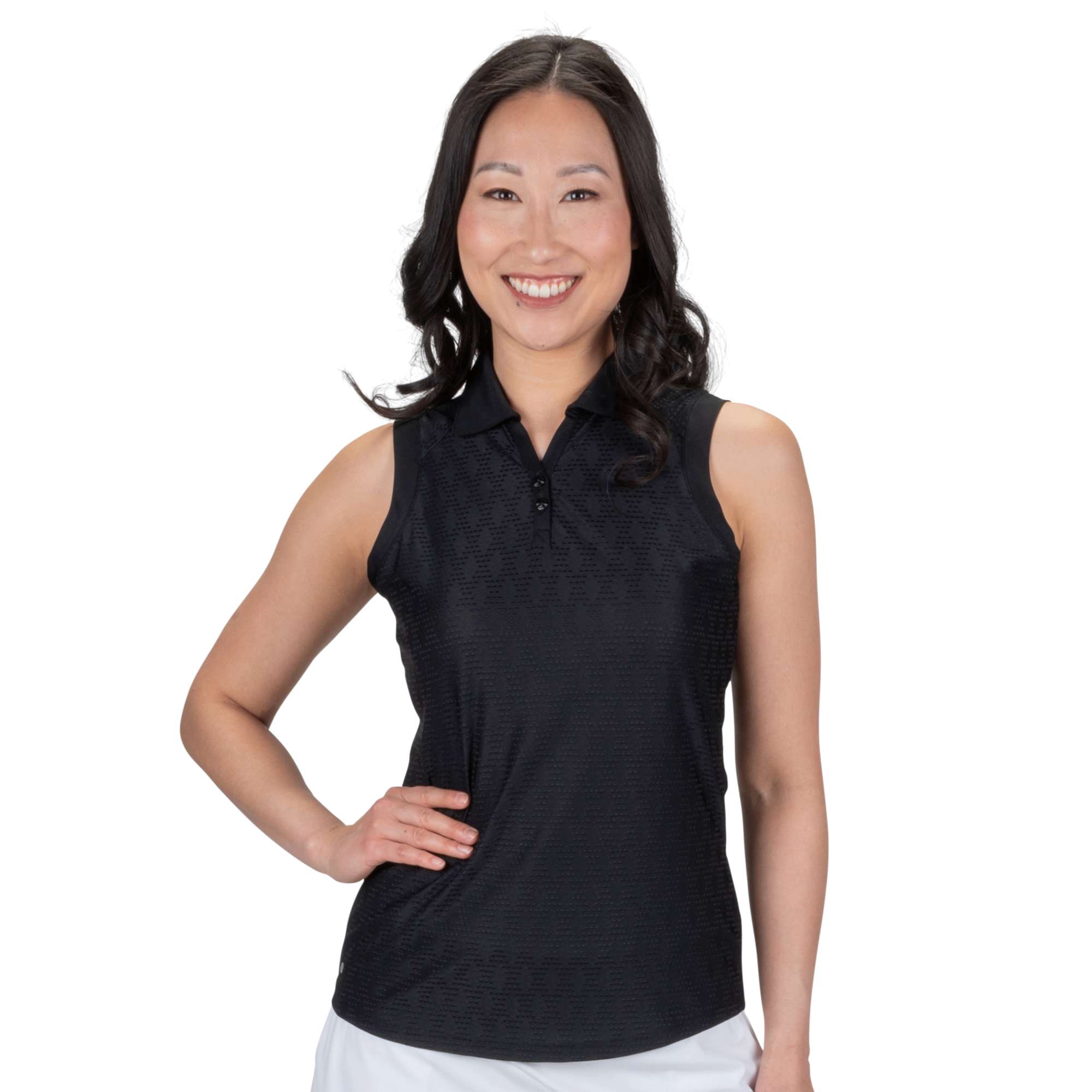 Nancy Lopez   Tempo Sleeveless Polo Black