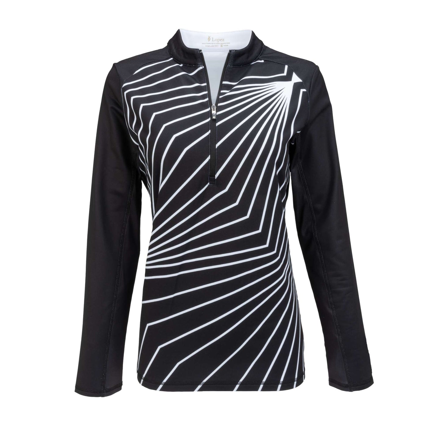 Nancy Lopez  Fractal Blast Qz Pullover Black Multi