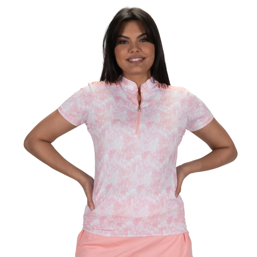 Nancy Lopez  Agava Short Sleeve Polo Quartz Multi