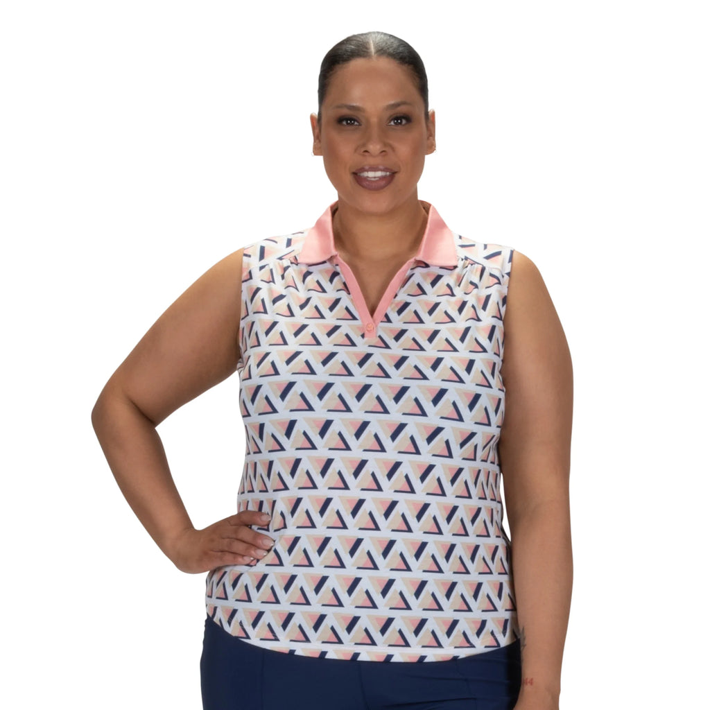 Nancy Lopez  Yuma Sleeveless Polo Plus Quartz Multi