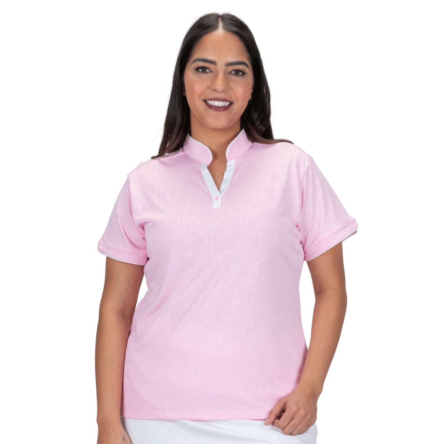 Nancy Lopez   Vine Short Sleeve Polo Plus Burst Multi