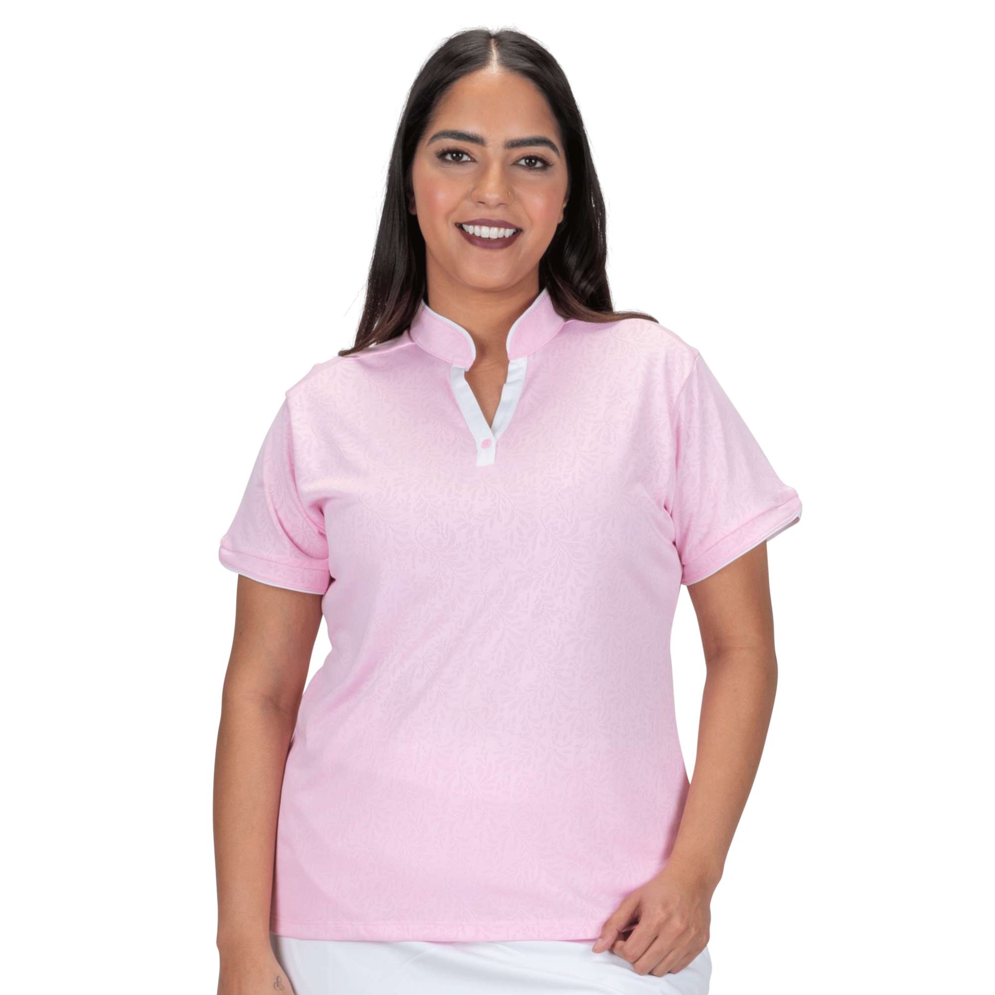 Nancy Lopez   Vine Short Sleeve Polo Plus Burst Multi