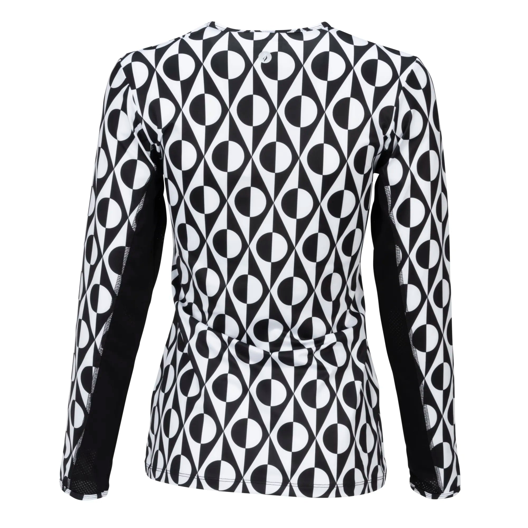 Nancy Lopez  Aspiration Long Sleeve (Upf 50+) Black/White (Deco Print)