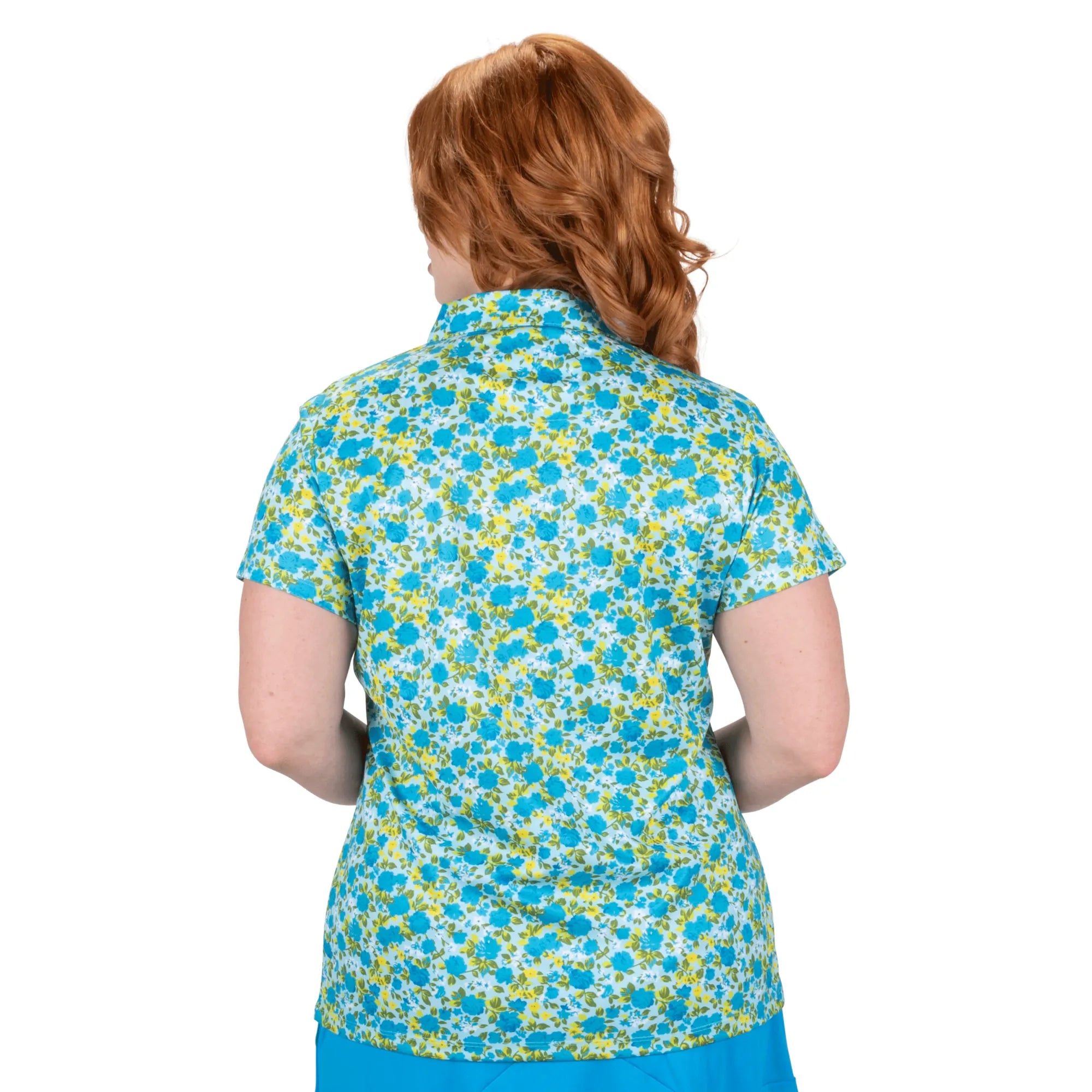Nancy Lopez  Bloom Short Sleeve Polo Plus Ice Multi