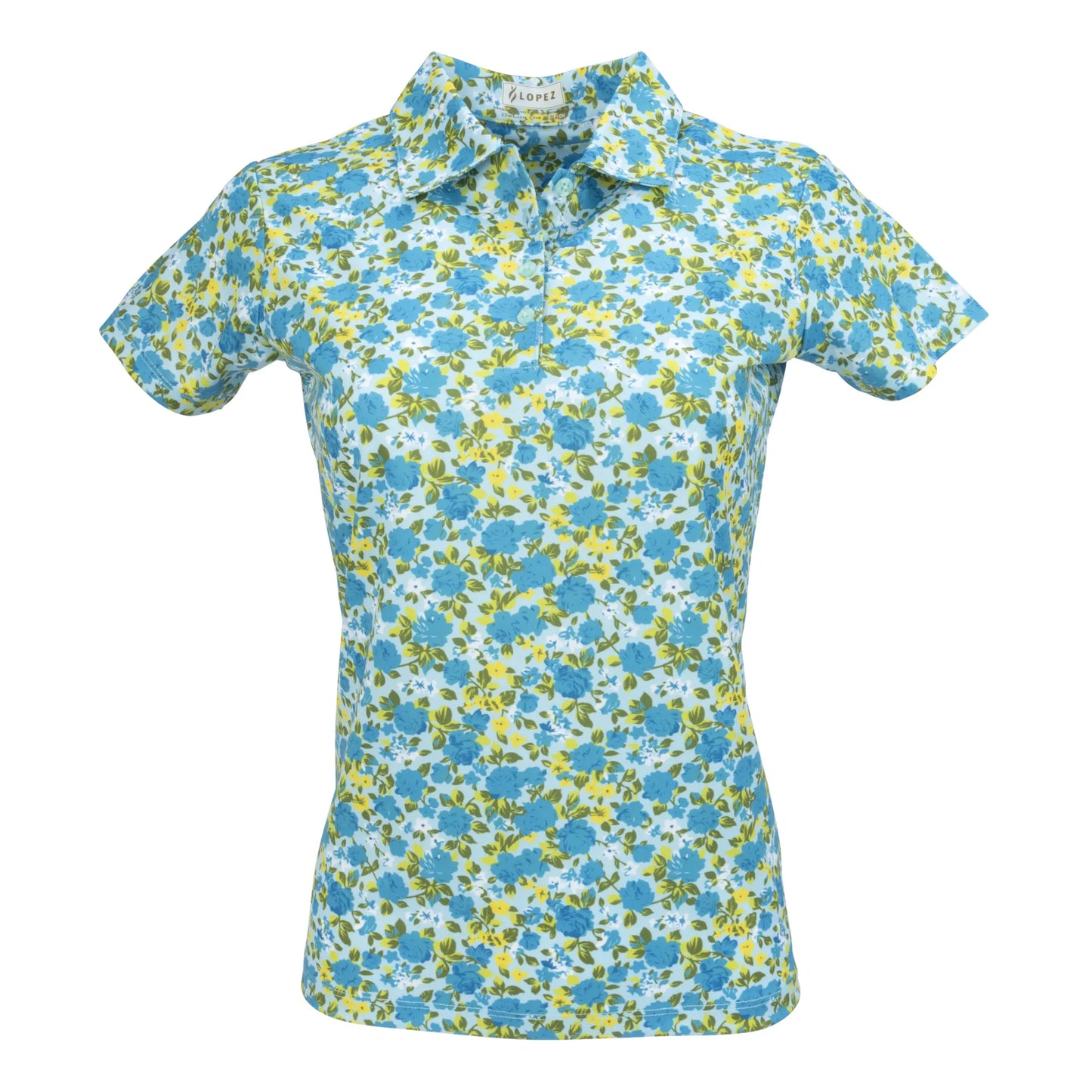 Nancy Lopez  Bloom Short Sleeve Polo Plus Ice Multi