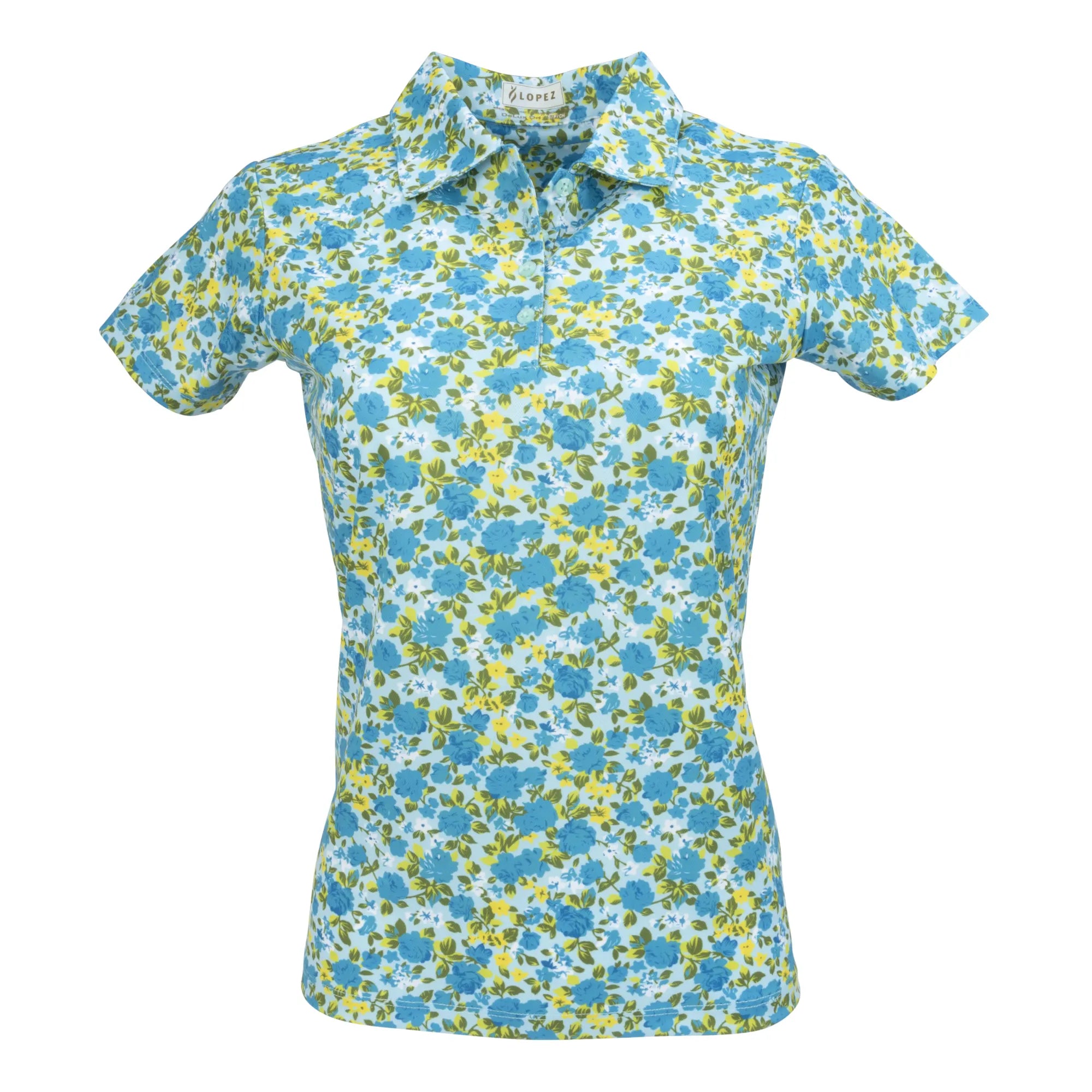 Nancy Lopez  Bloom Short Sleeve Polo Plus Ice Multi