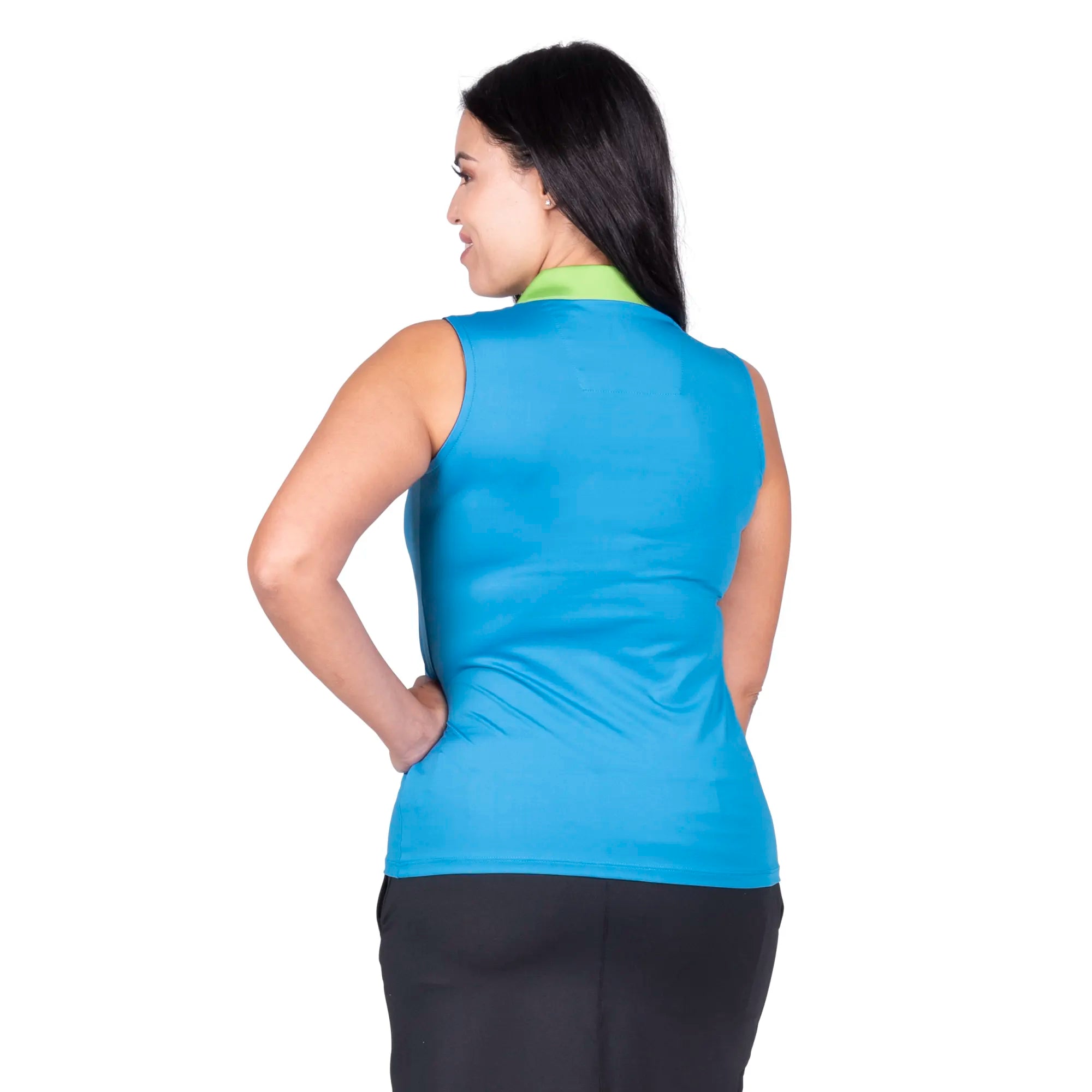 Nancy Lopez  Crush Sleeveless Polo Blue Multi