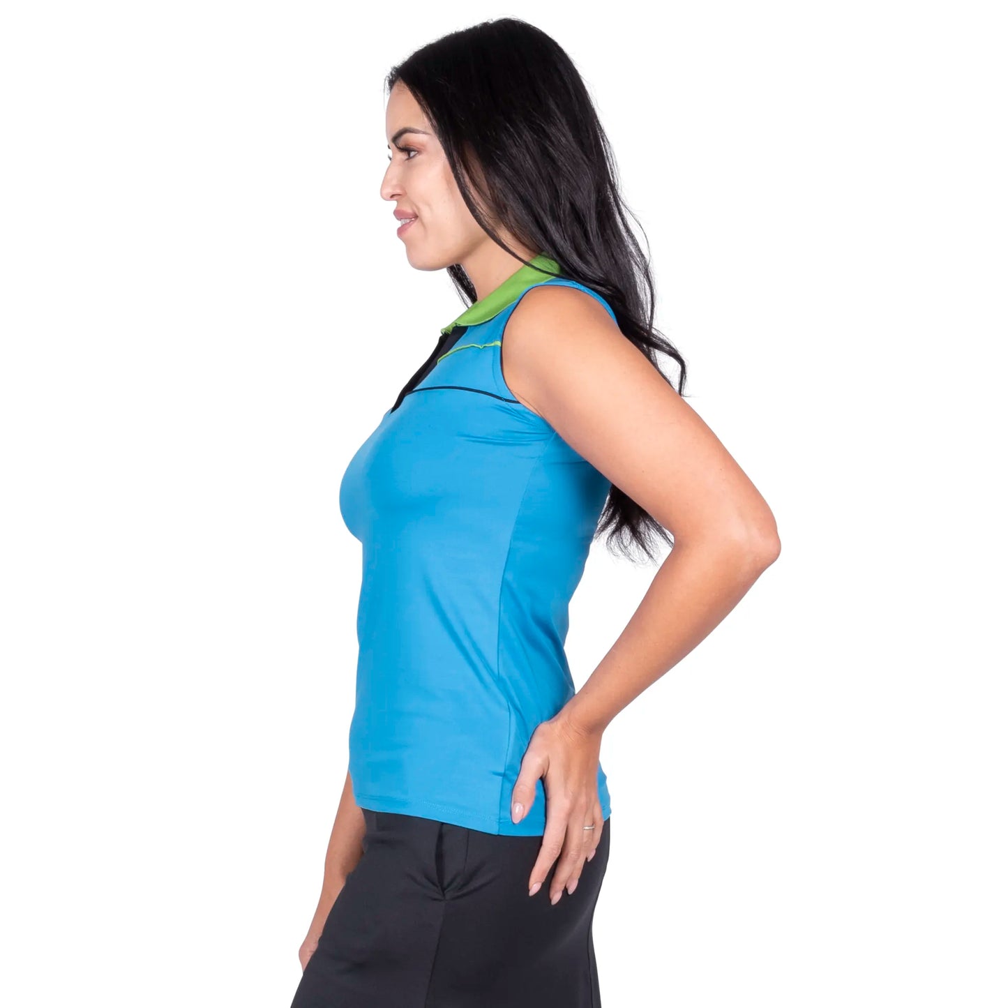 Nancy Lopez  Crush Sleeveless Polo Blue Multi