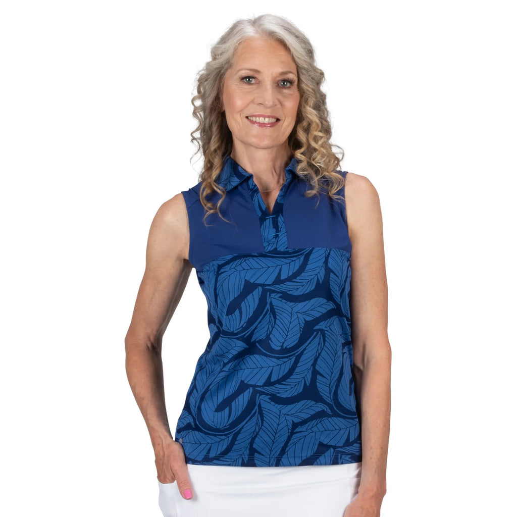 Nancy Lopez  Havana Sleeveless Polo Navy