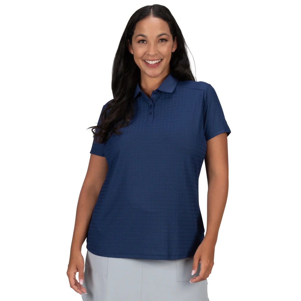 Nancy Lopez Journey Short Sleeve Polo Plus Navy