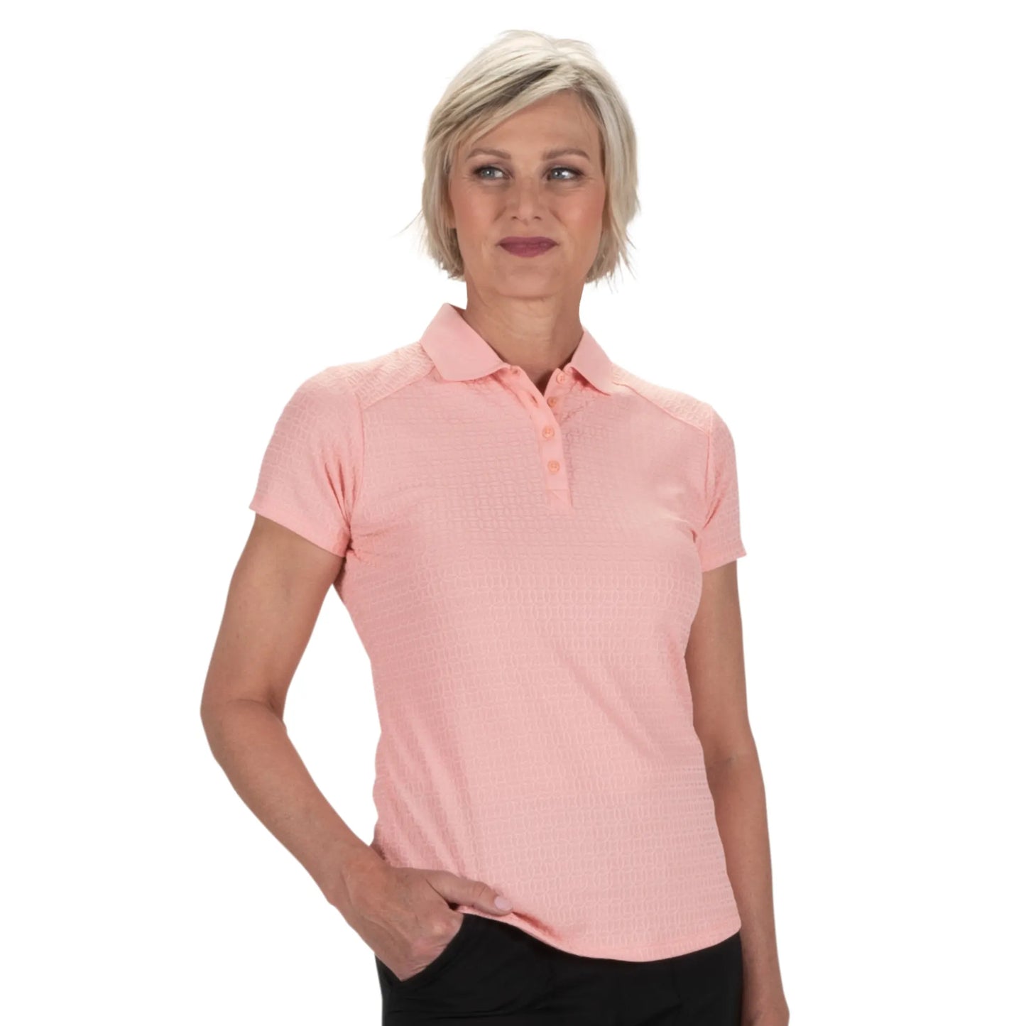 Nancy Lopez  Journey Short Sleeve Polo Quartz