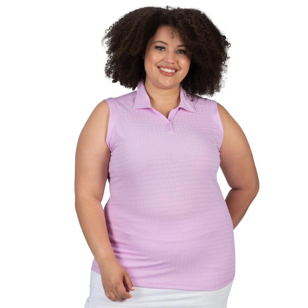 Nancy Lopez Journey Sleeveless Polo Plus Lilac