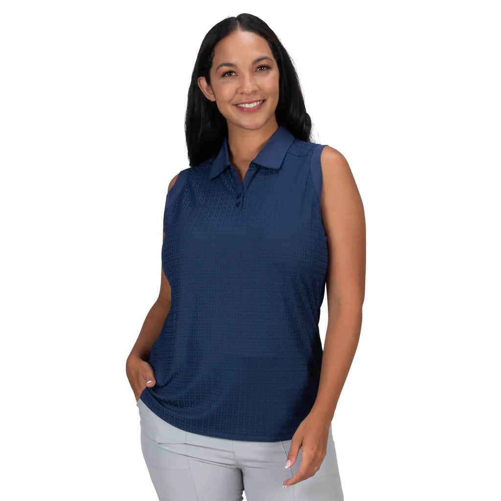 Nancy Lopez Journey Sleeveless Polo Plus Navy