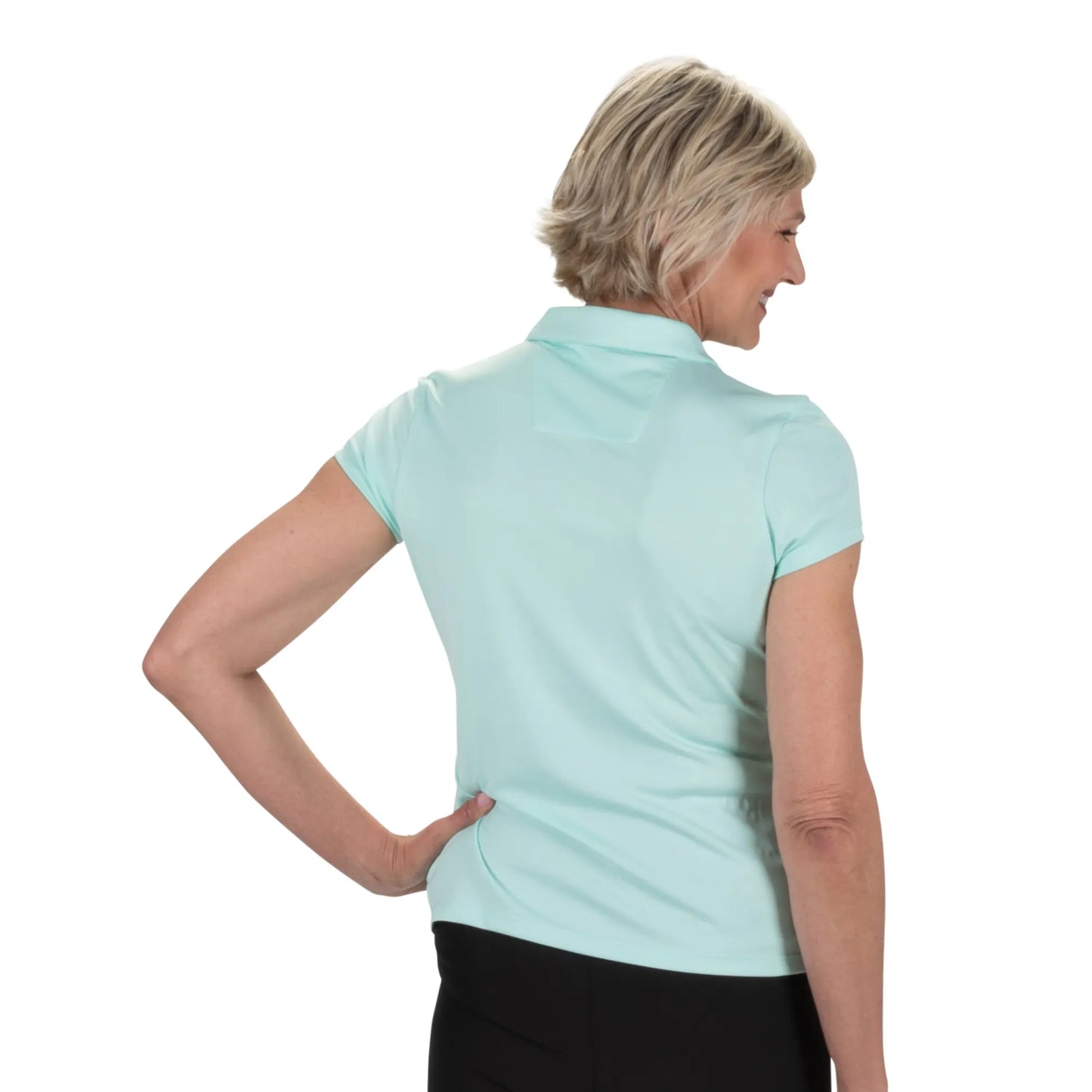 Nancy Lopez  Legacy Short Sleeve Polo Aqua