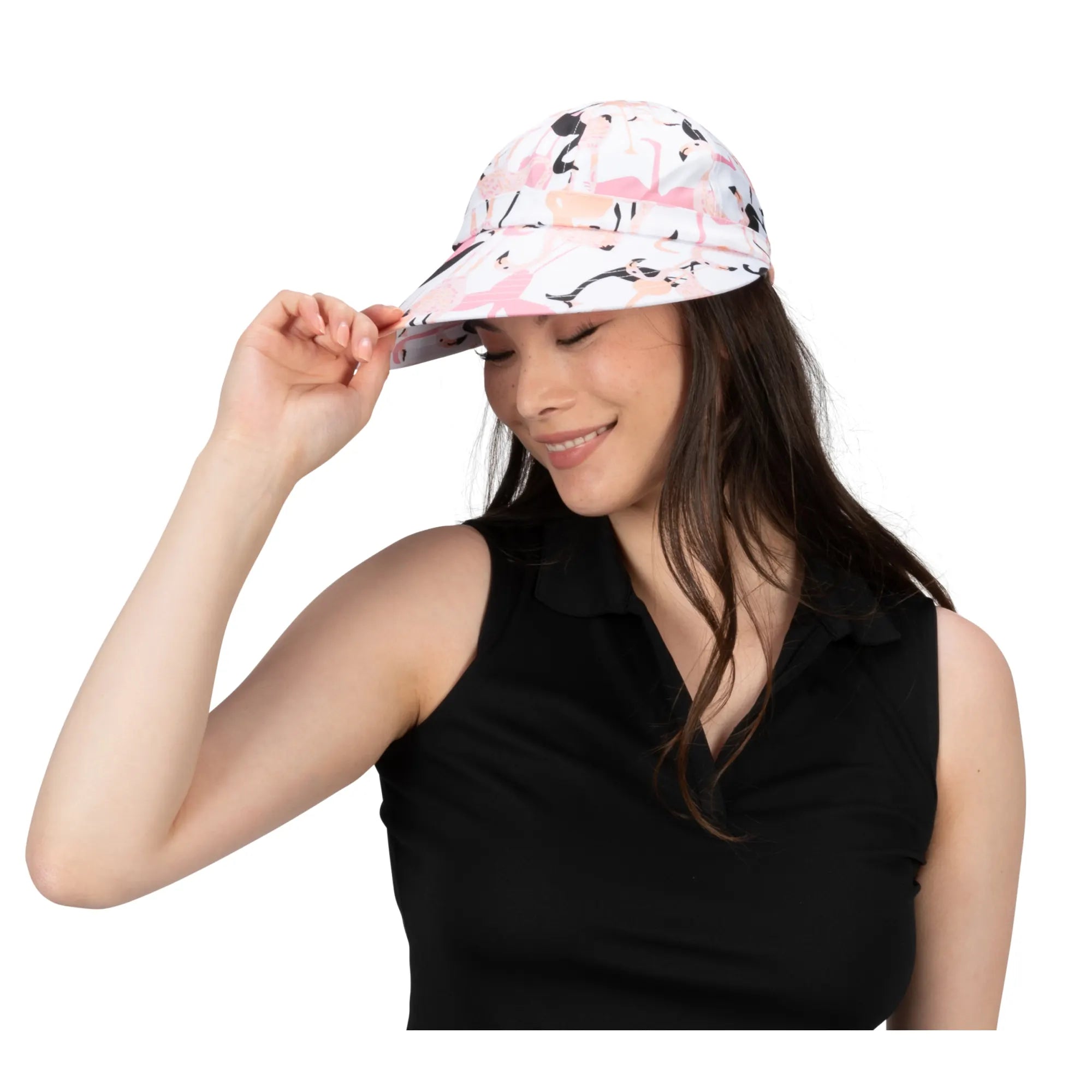 Nancy Lopez  Pixie Hat White/Black Multi (Flamingo Print)