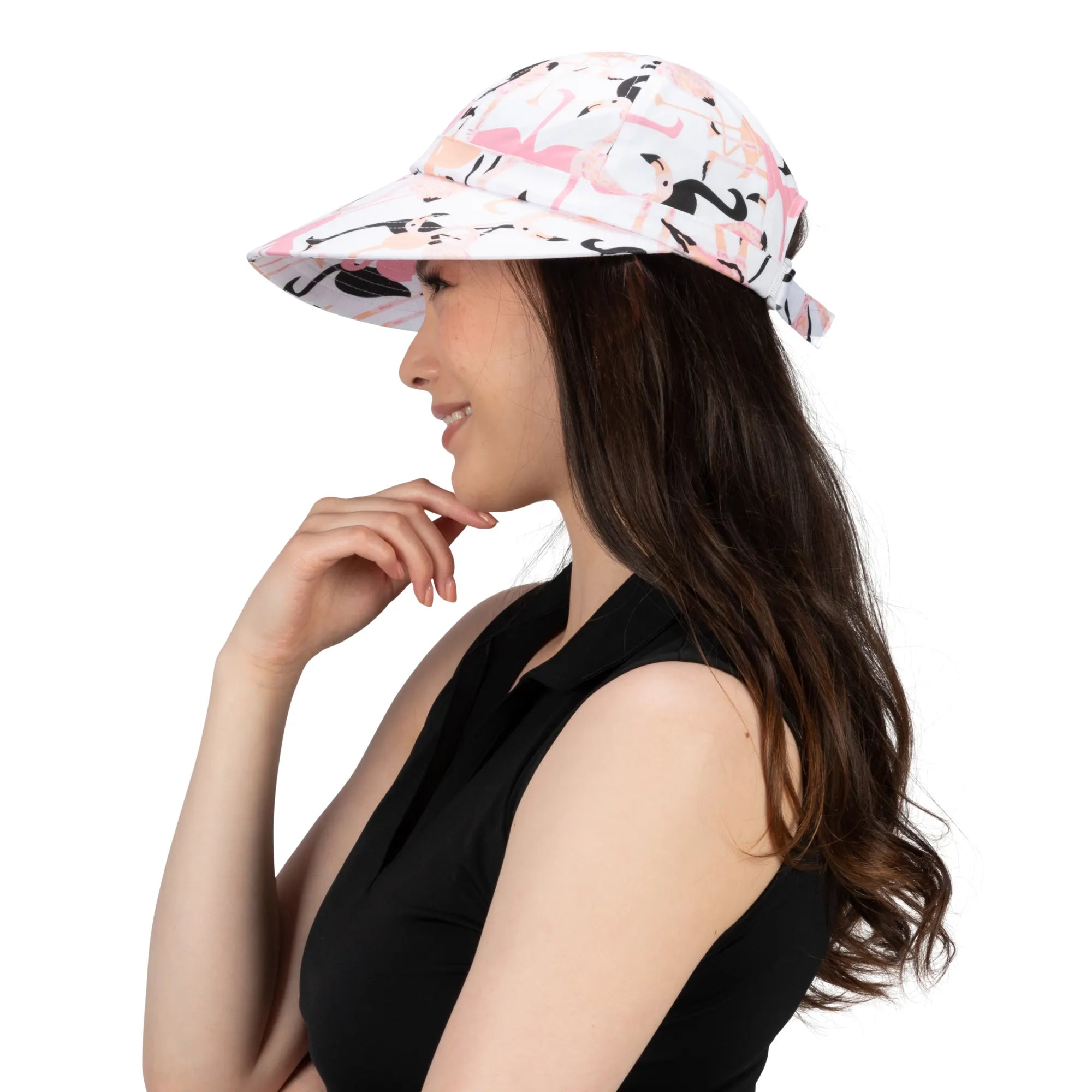 Nancy Lopez  Pixie Hat White/Black Multi (Flamingo Print)