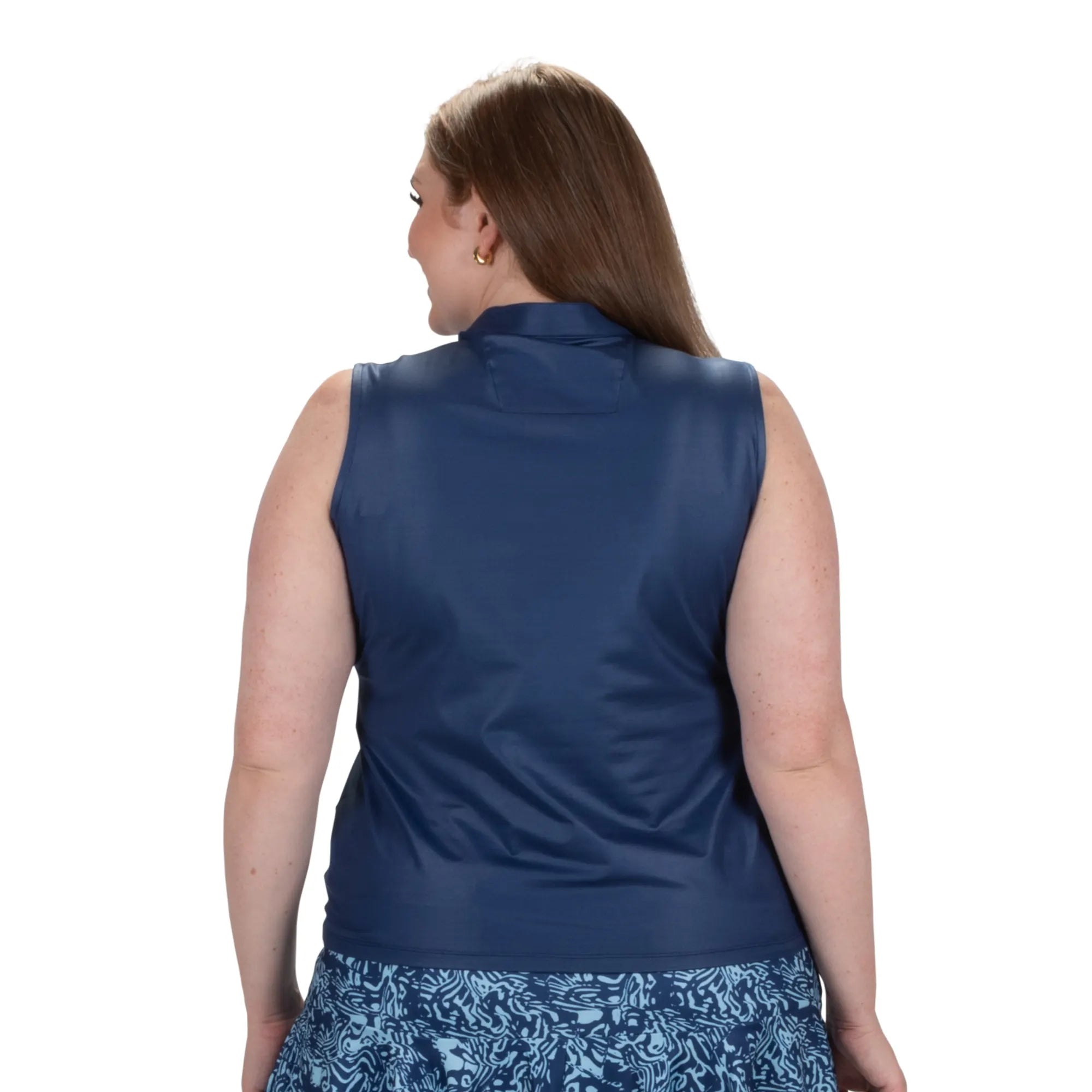 Nancy Lopez  Shine Sleeveless Polo Navy Multi