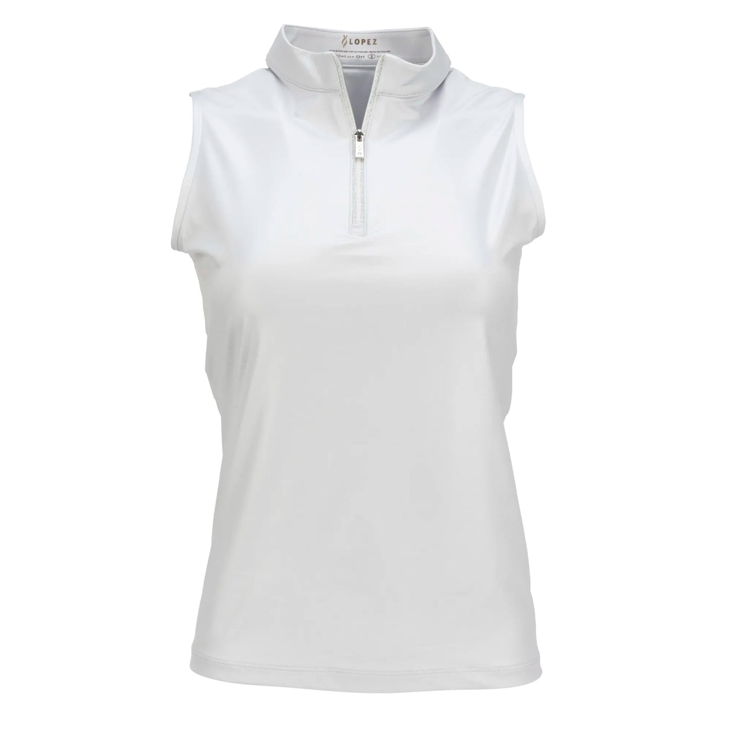 Nancy Lopez  Shine Sleeveless Polo Silver Multi