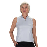 Nancy Lopez  Shine Sleeveless Polo Silver Multi