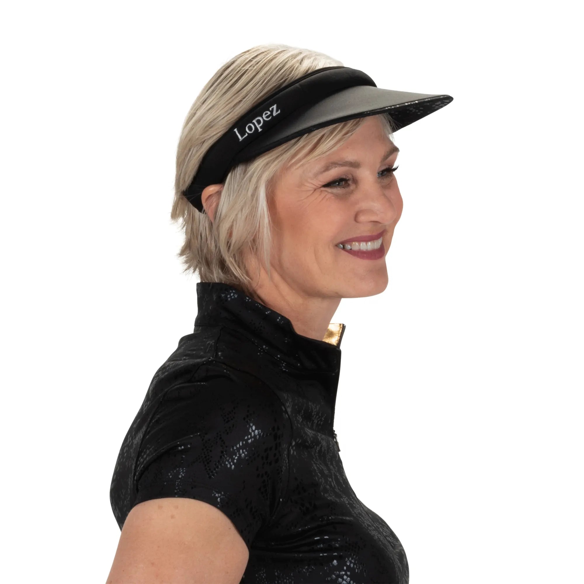 Nancy Lopez  Sizzle Reverse Clip Visor Black Multi
