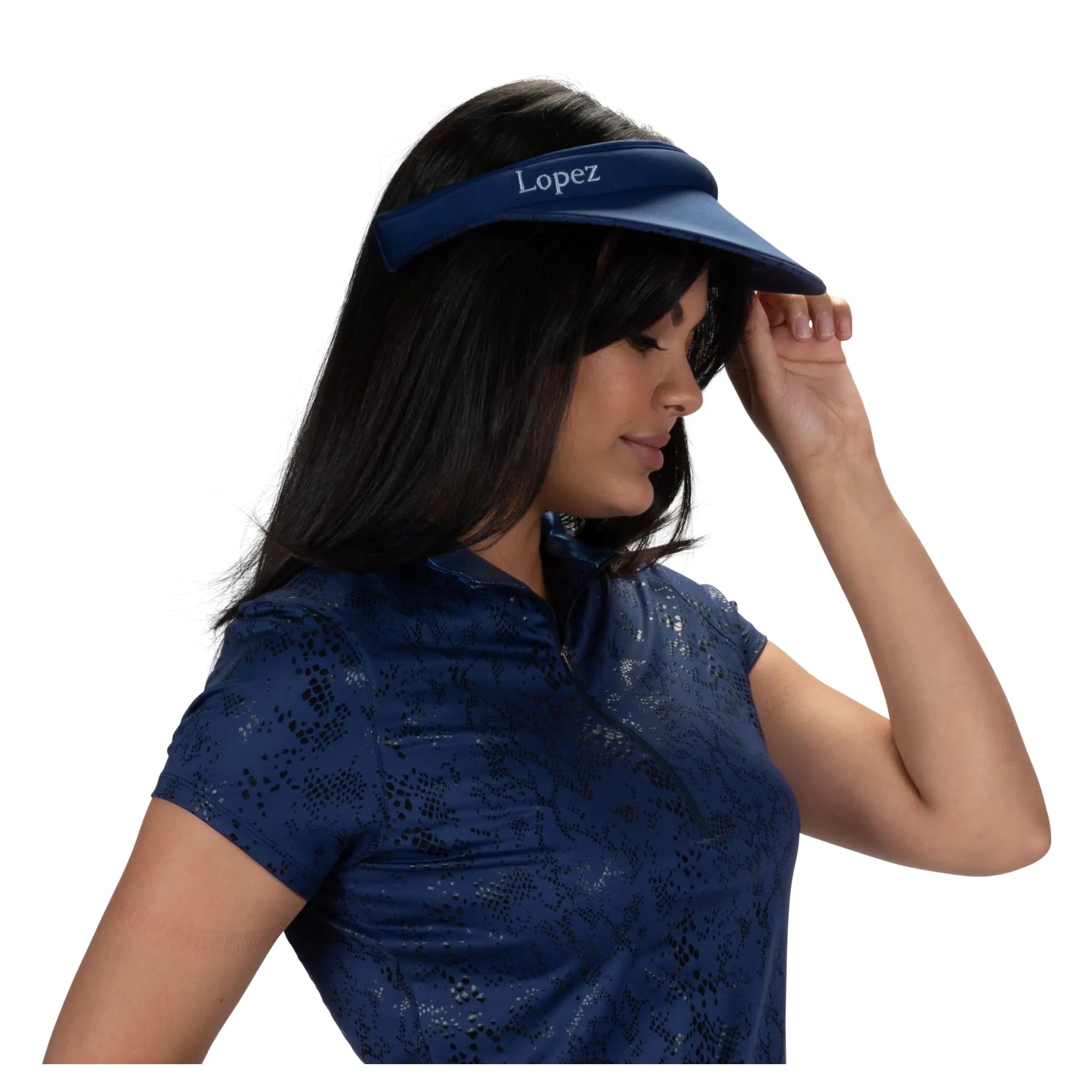 Nancy Lopez  Sizzle Reverse Clip Visor Navy Multi