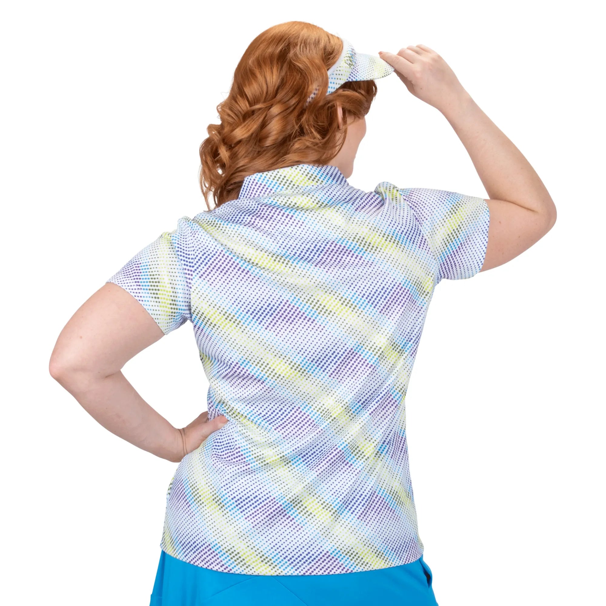 Nancy Lopez  Supra Short Sleeve Polo Plus White Multi