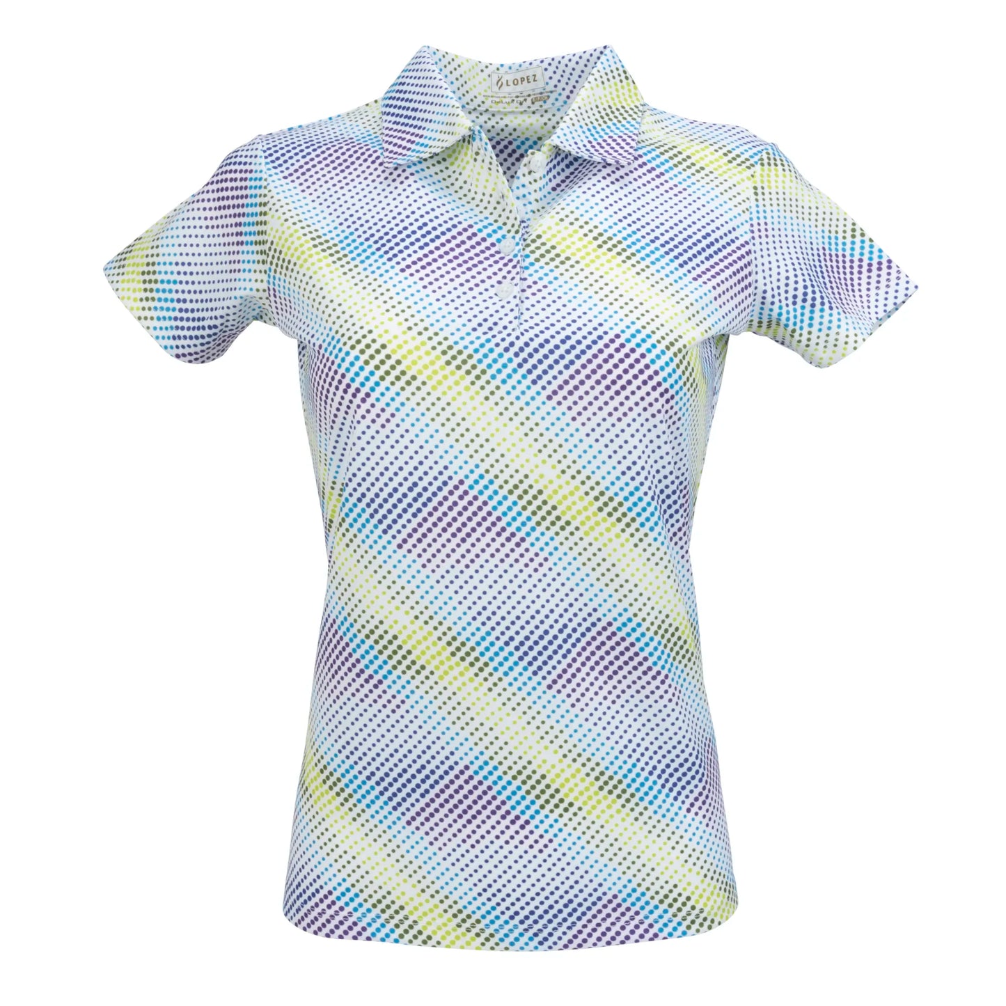 Nancy Lopez  Supra Short Sleeve Polo Plus White Multi