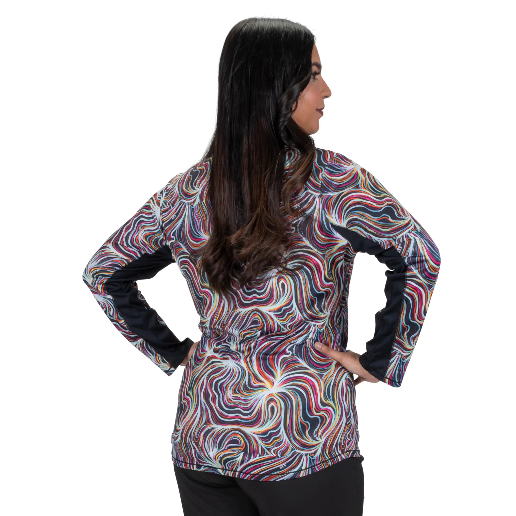 Nancy Lopez  Blast Qz Pullover Plus Black Multi