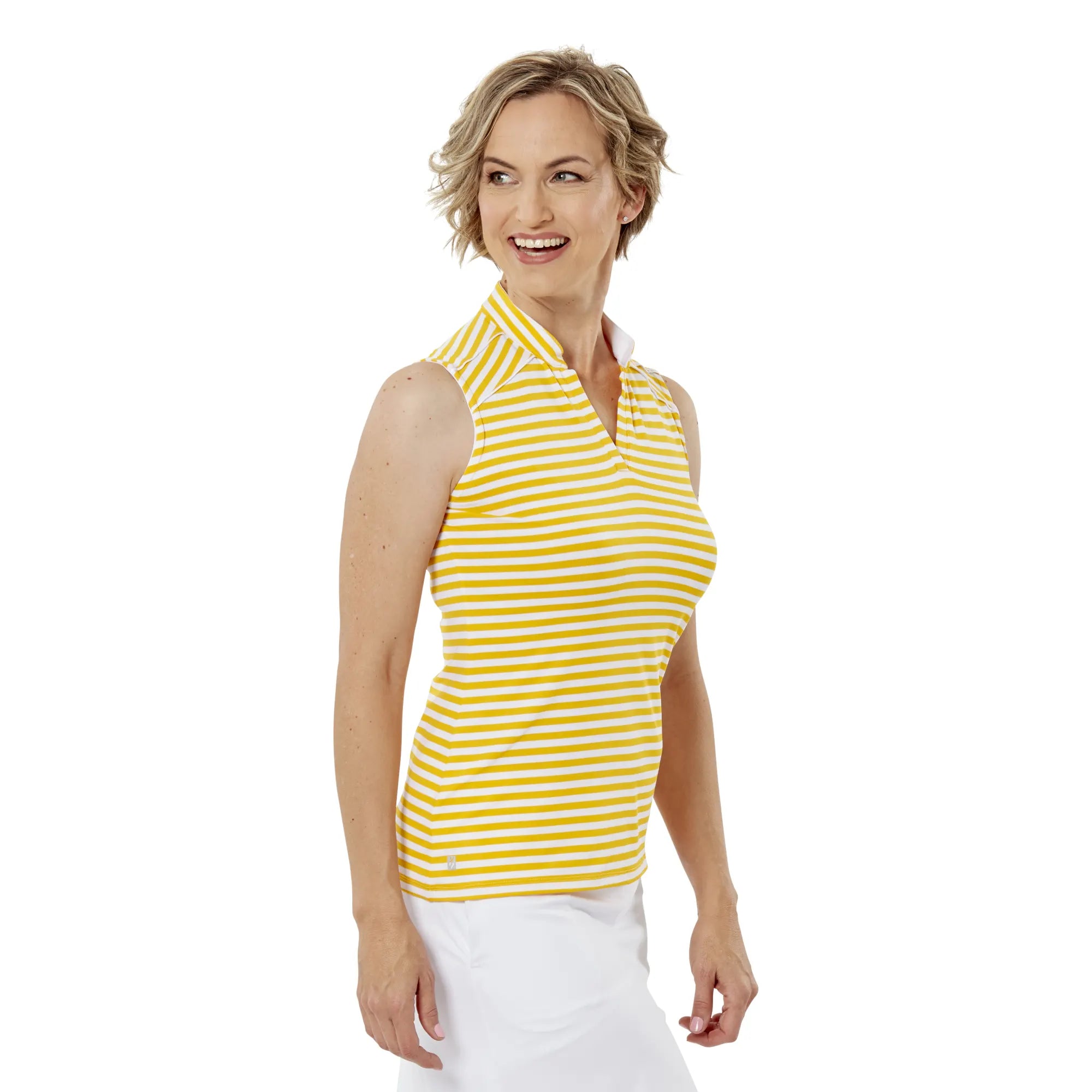 Nancy Lopez  Women'S Bold Sleeveless Polo Glow Multi