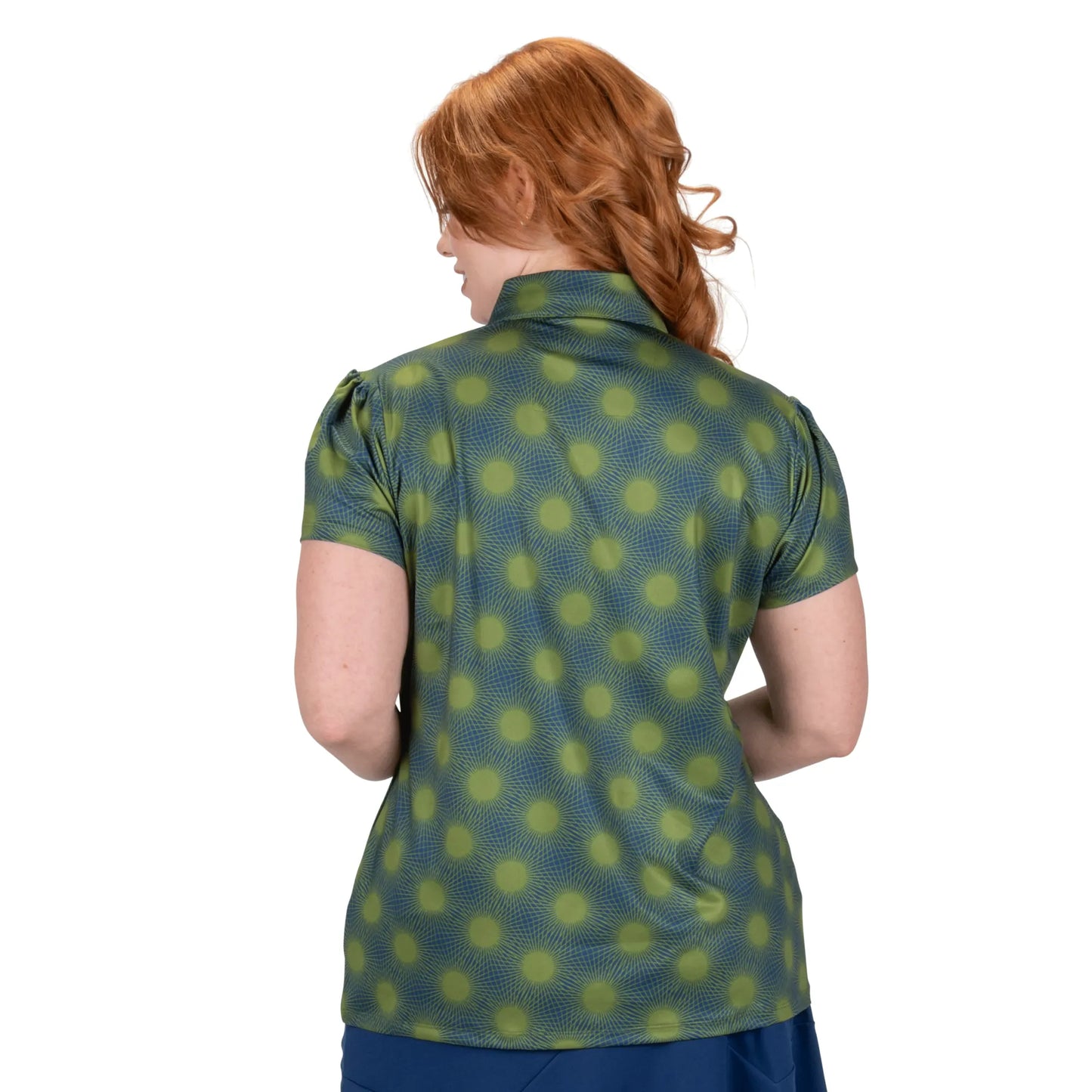 Nancy Lopez   Brilliant Short Sleeve Polo Plus Navy Multi
