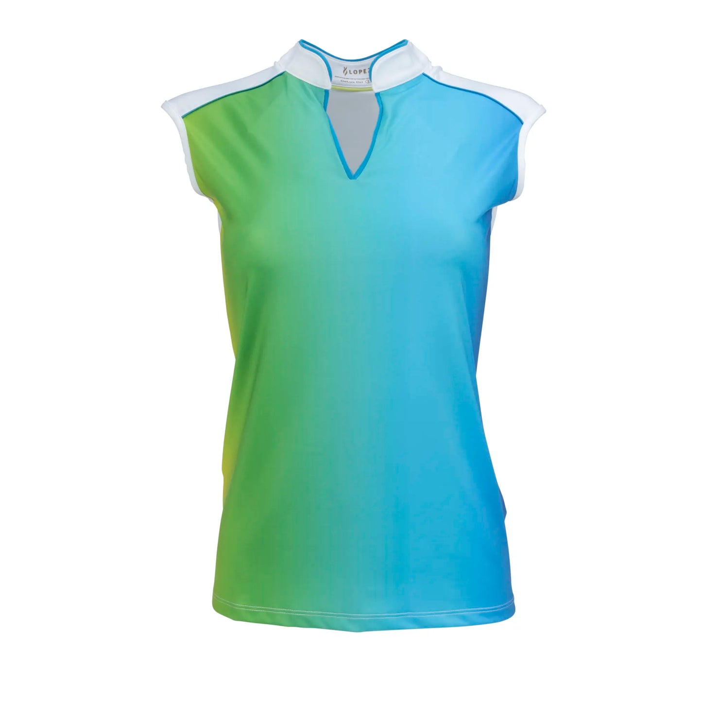 Nancy Lopez  Express Sleeveless Polo White Multi