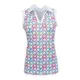 Nancy Lopez  Halo Sleeveless Polo Plus White Multi