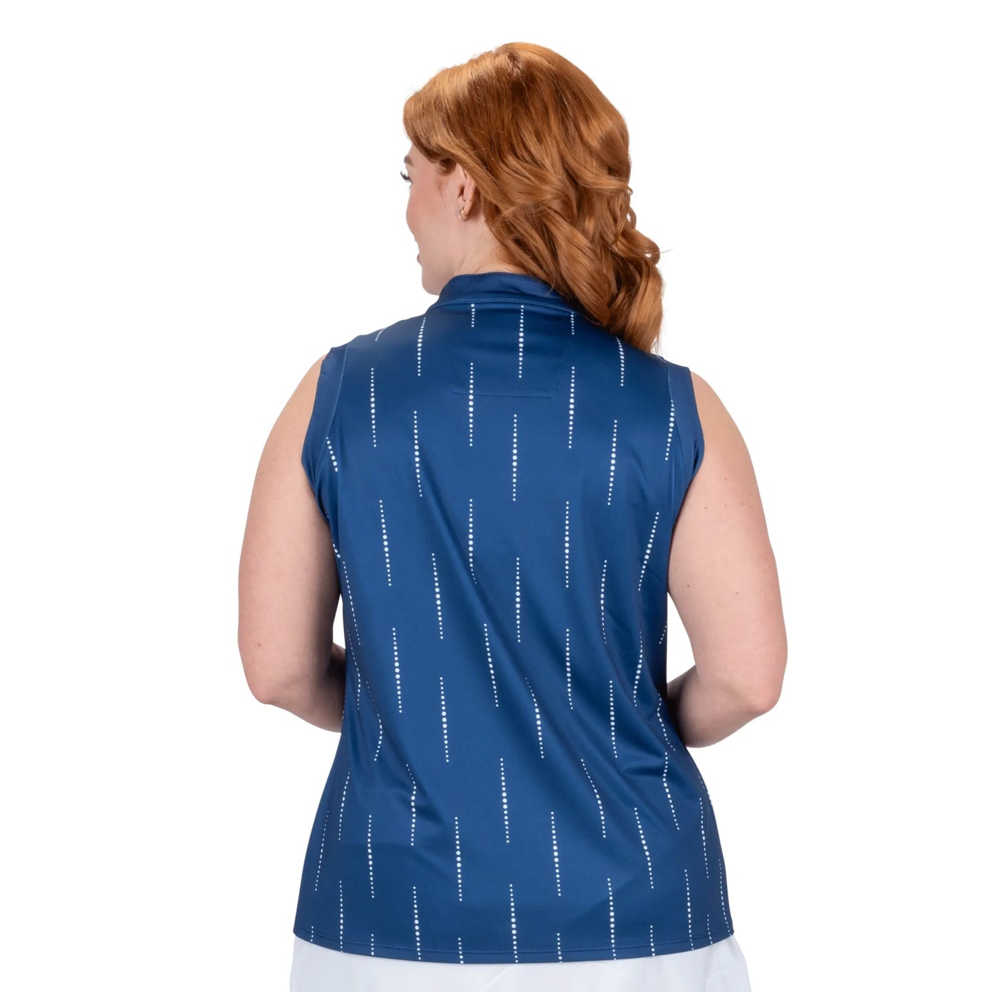 Nancy Lopez   Sonic Sleeveless Polo Plus Navy Multi