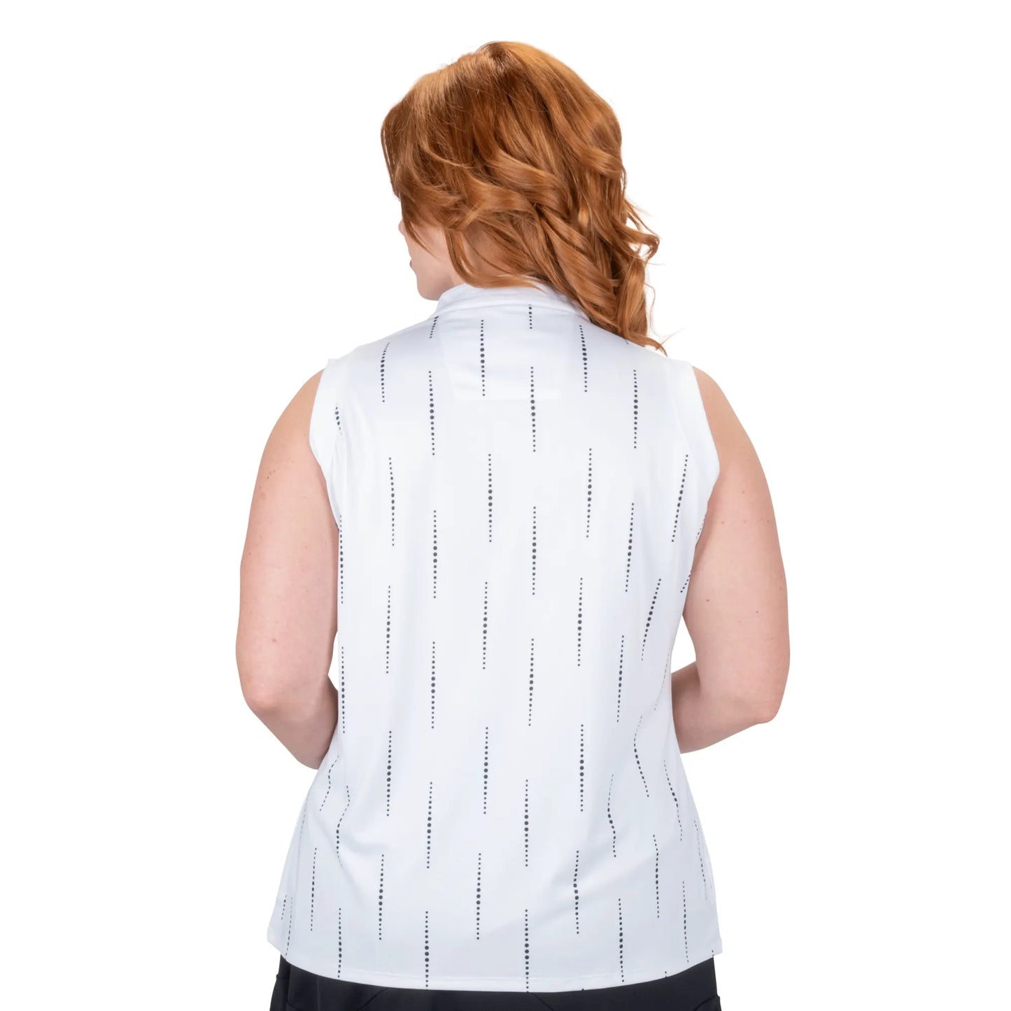 Nancy Lopez   Sonic Sleeveless Polo Plus White Multi