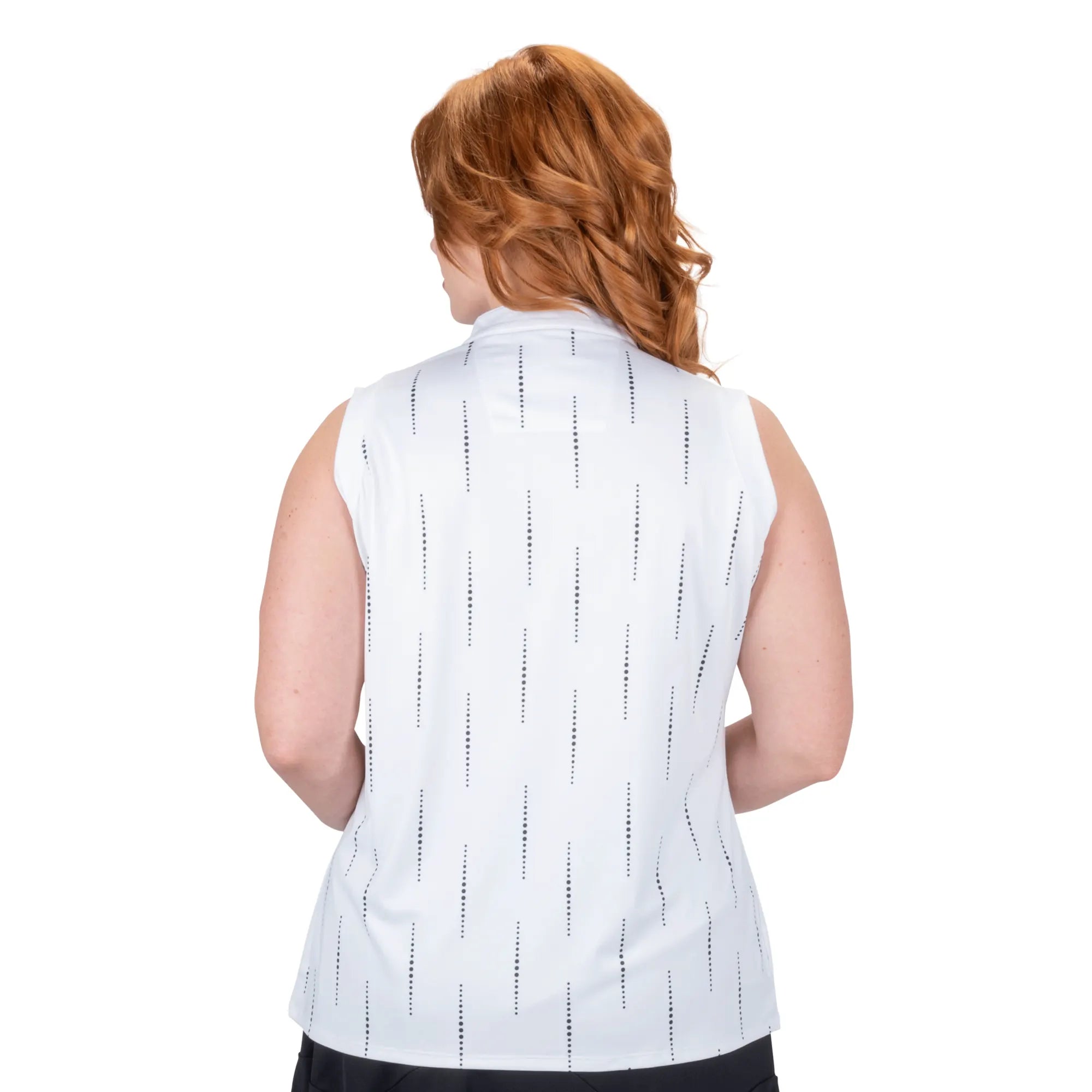Nancy Lopez   Sonic Sleeveless Polo Plus White Multi
