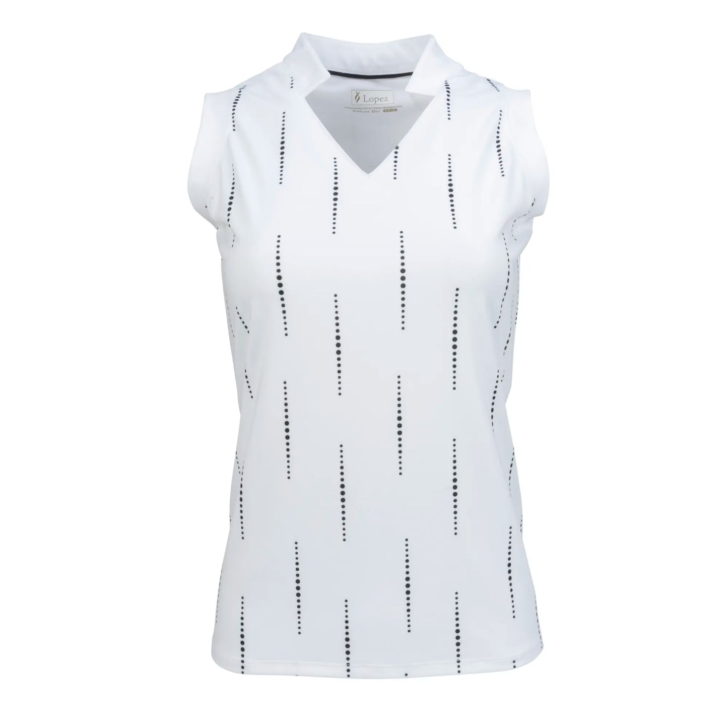 Nancy Lopez   Sonic Sleeveless Polo Plus White Multi