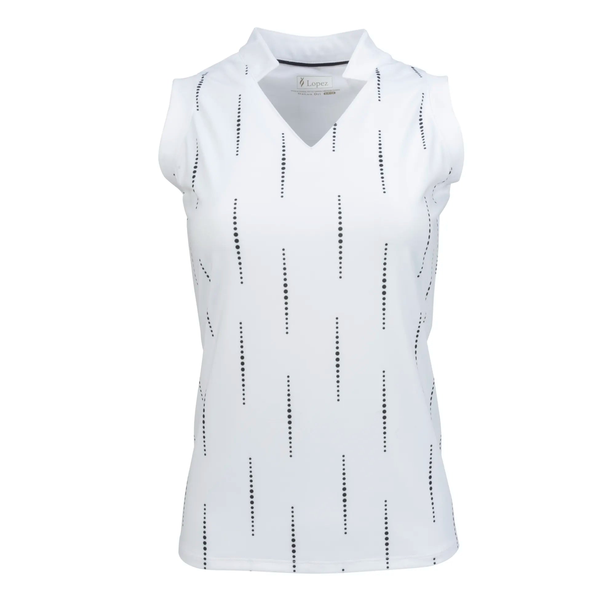 Nancy Lopez   Sonic Sleeveless Polo Plus White Multi