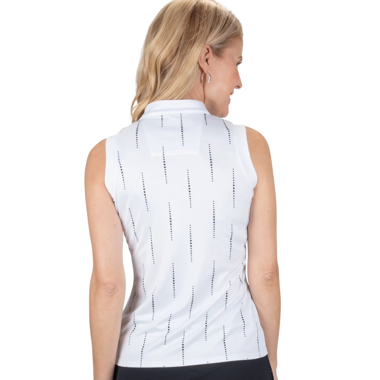 Nancy Lopez   Sonic Sleeveless Polo White Multi