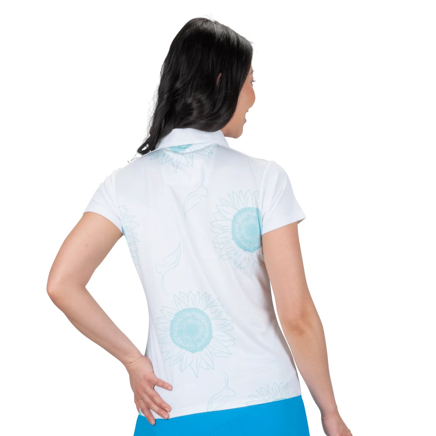 Nancy Lopez   Sunny Short Sleeve Polo White Multi