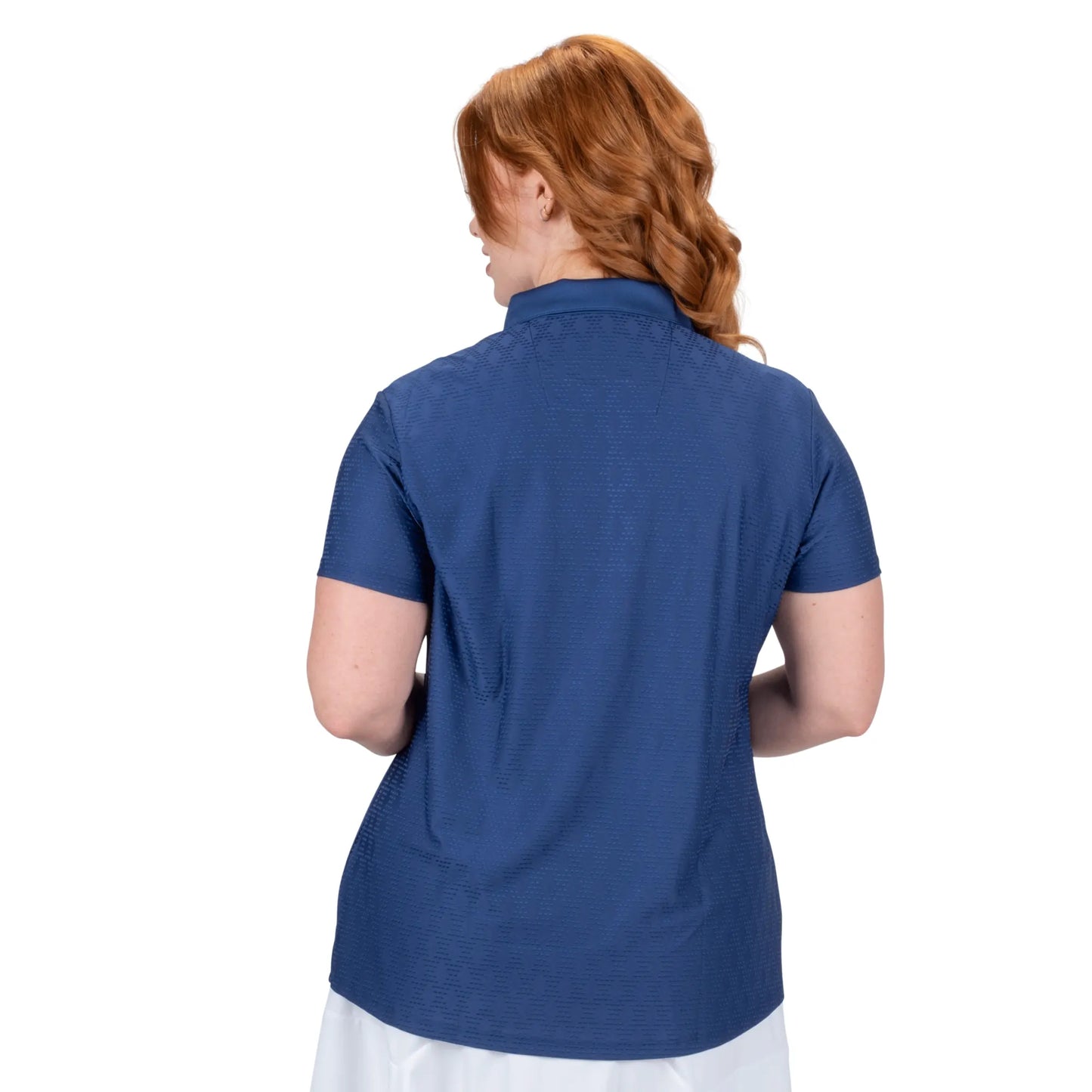 Nancy Lopez   Tempo Short Sleeve Polo Plus Navy