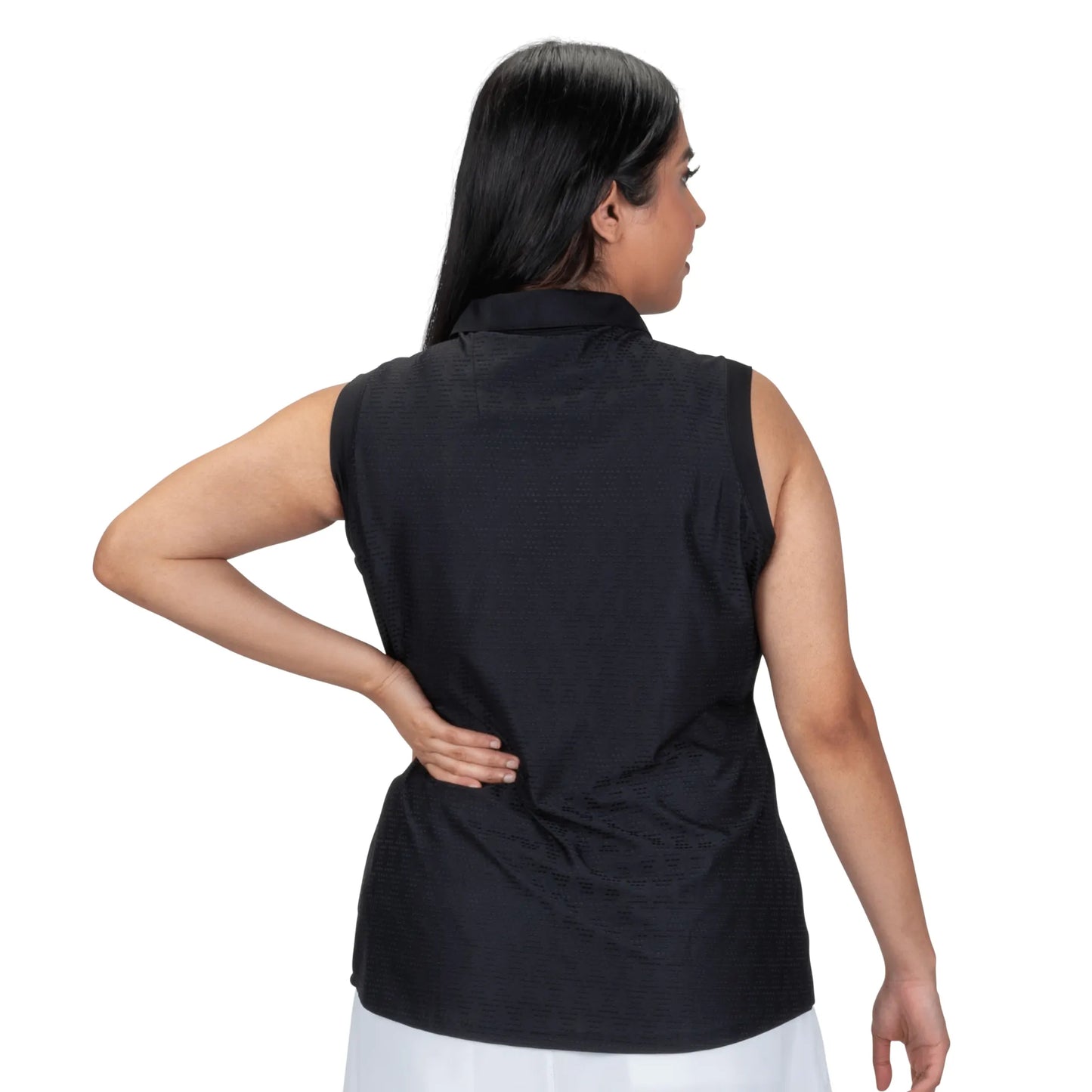 Nancy Lopez   Tempo Sleeveless Polo Plus Black