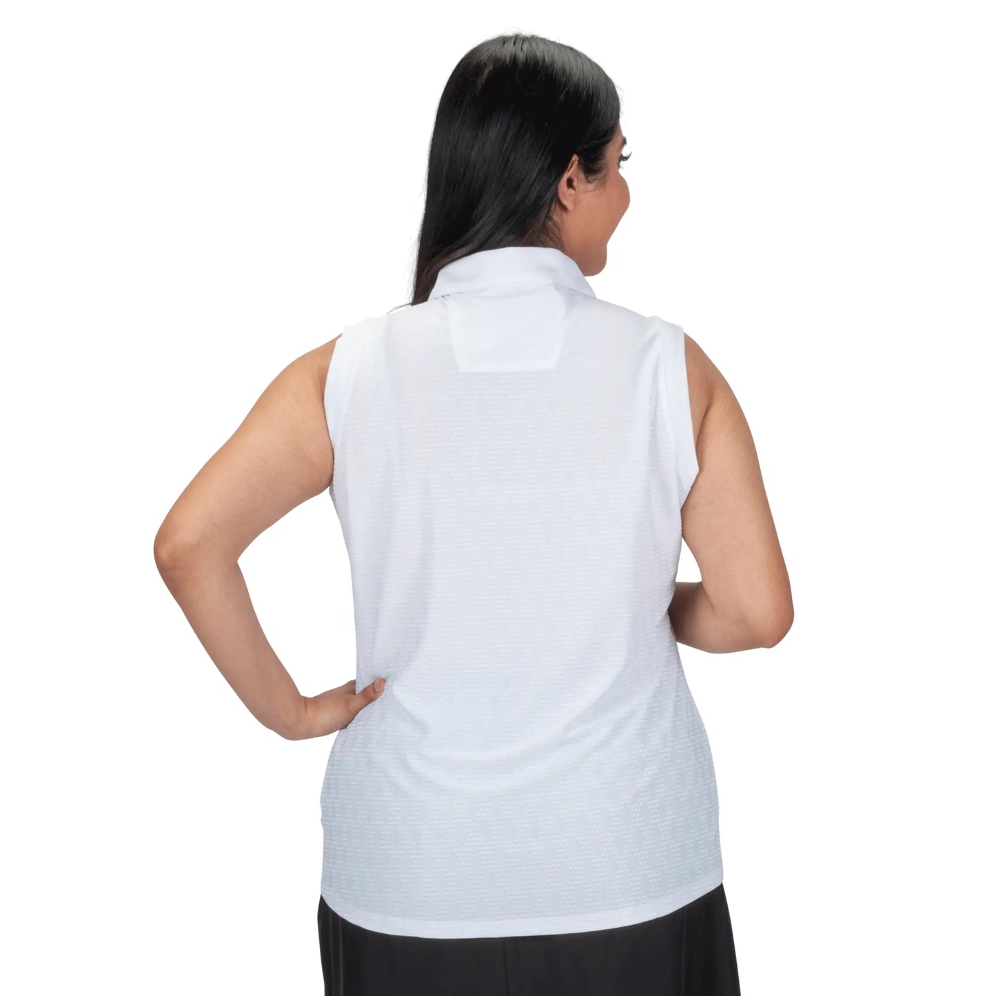 Nancy Lopez   Tempo Sleeveless Polo Plus White