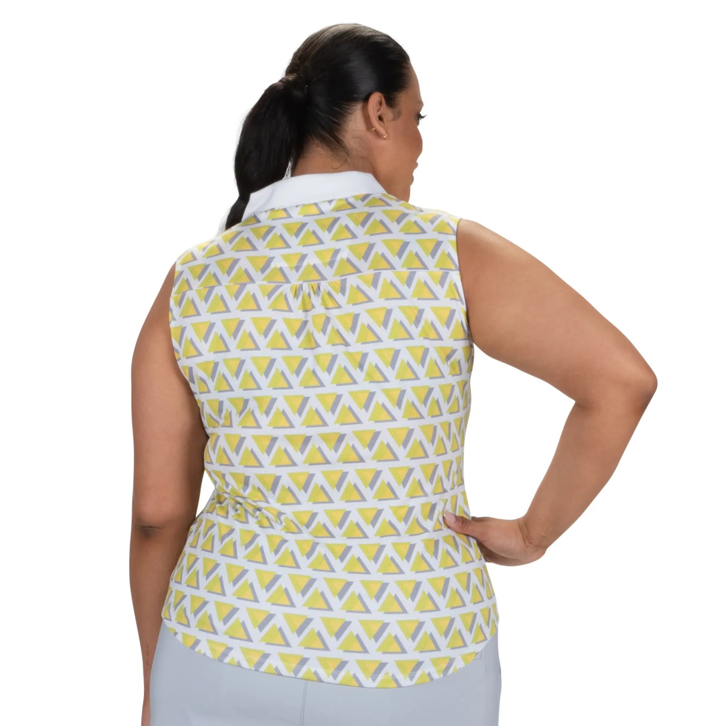 Nancy Lopez  Yuma Sleeveless Polo Plus White Multi