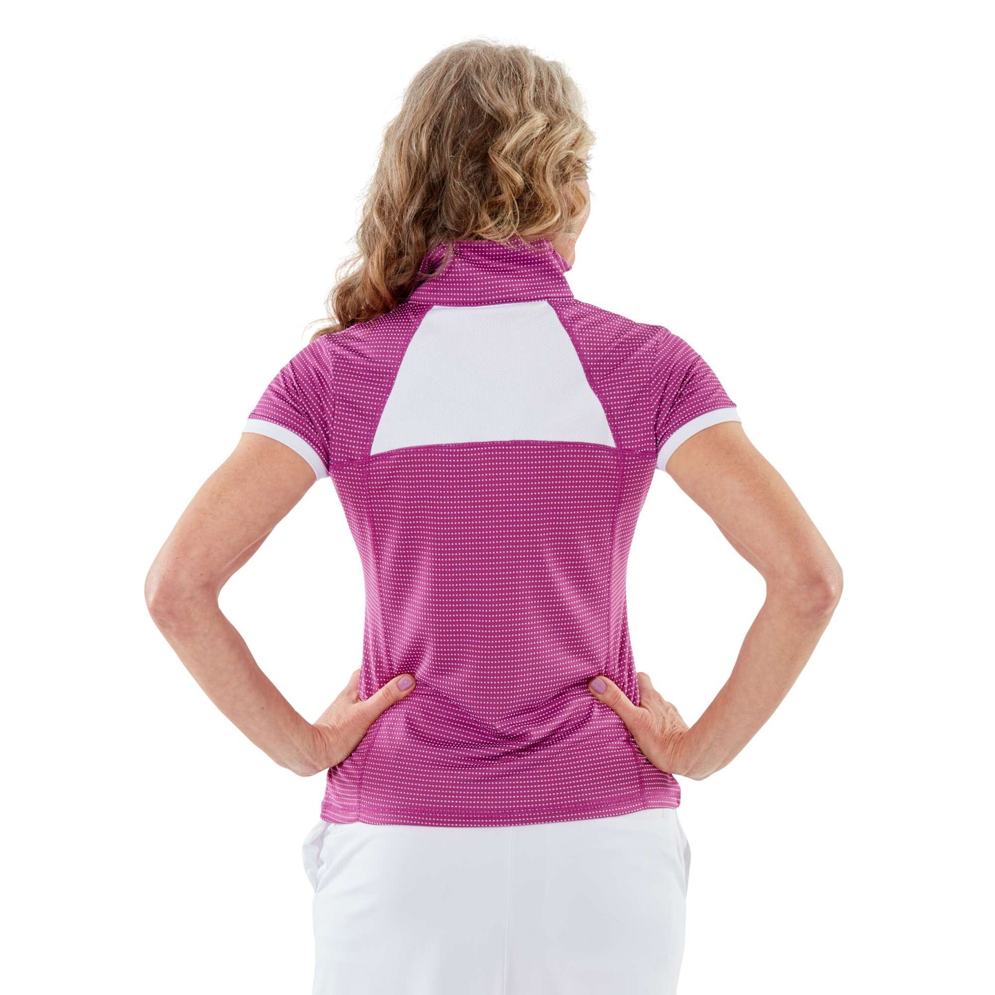 Nancy Lopez Zone Short Sleeve Polo - Iris/White