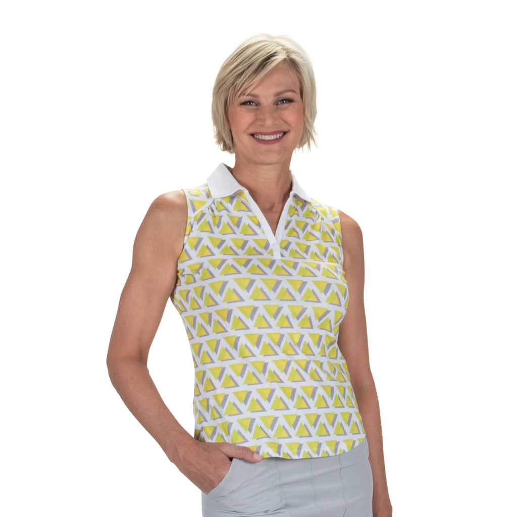 Nancy Lopez  Yuma Sleeveless Polo White Multi