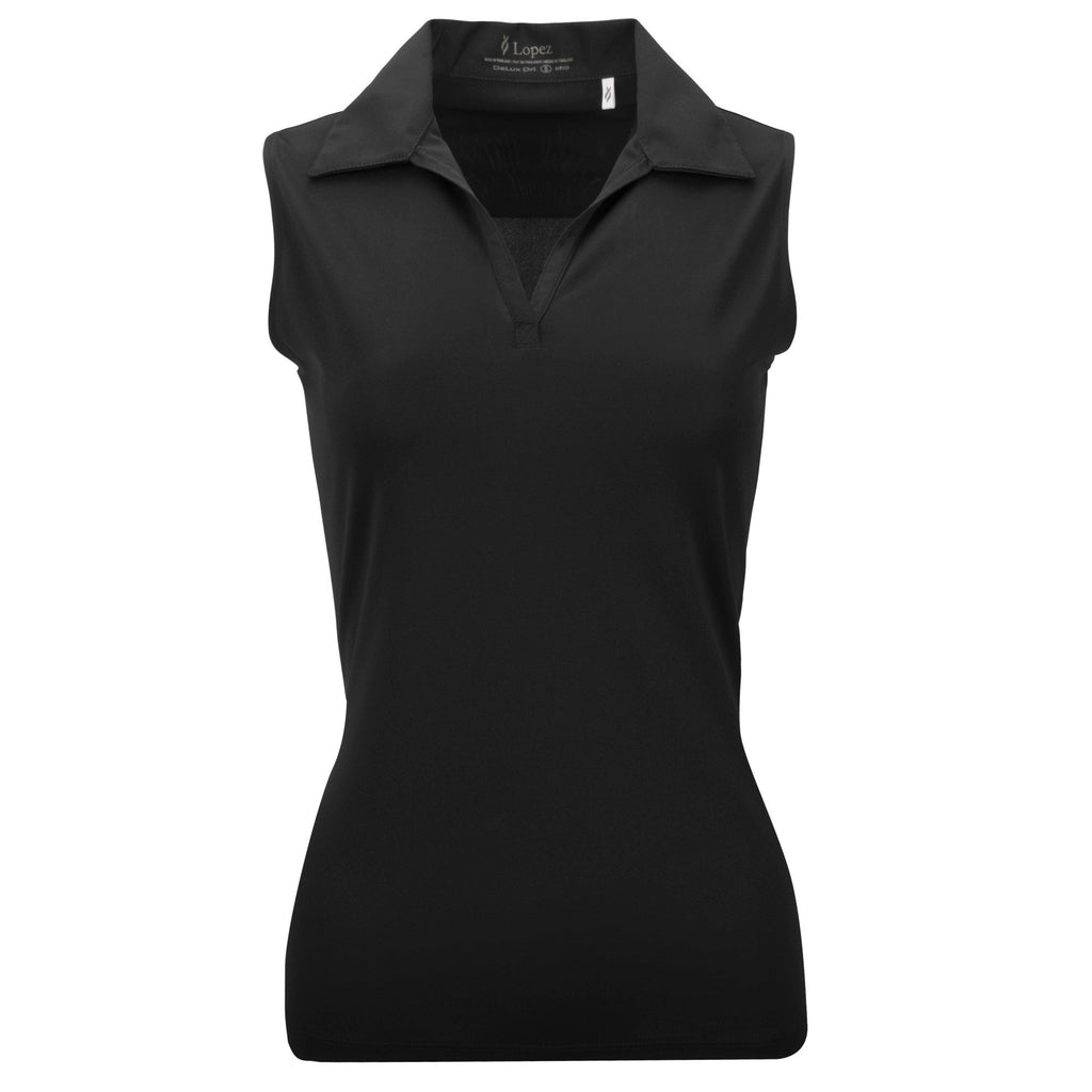 Nancy Lopez Golf Legacy Sleeveless Polo Plus - Black