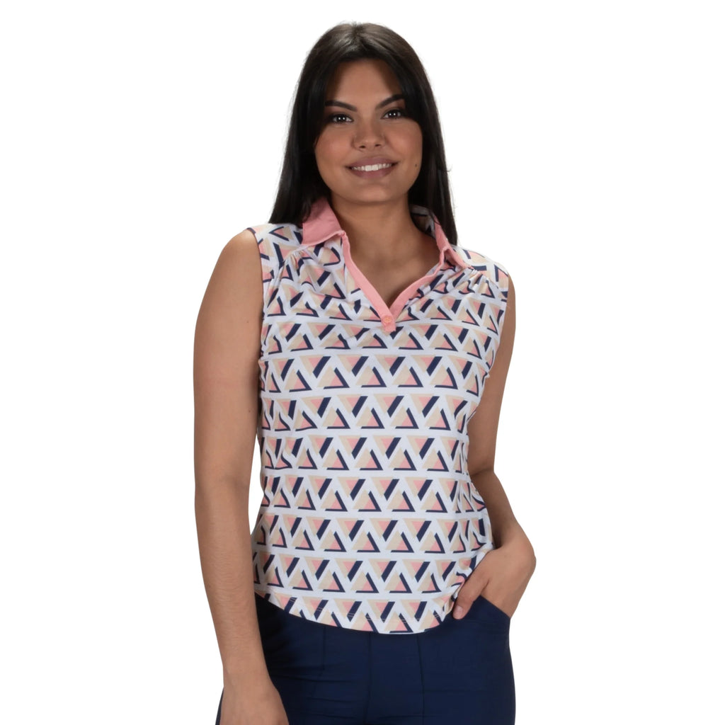 Nancy Lopez  Yuma Sleeveless Polo Quartz Multi