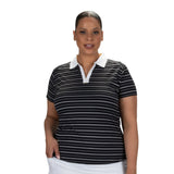 Nancy Lopez  Point Short Sleeve Polo Plus Black Multi